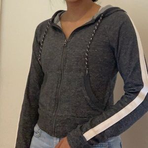 Aeropostale jersey knit crop zip up hoodie